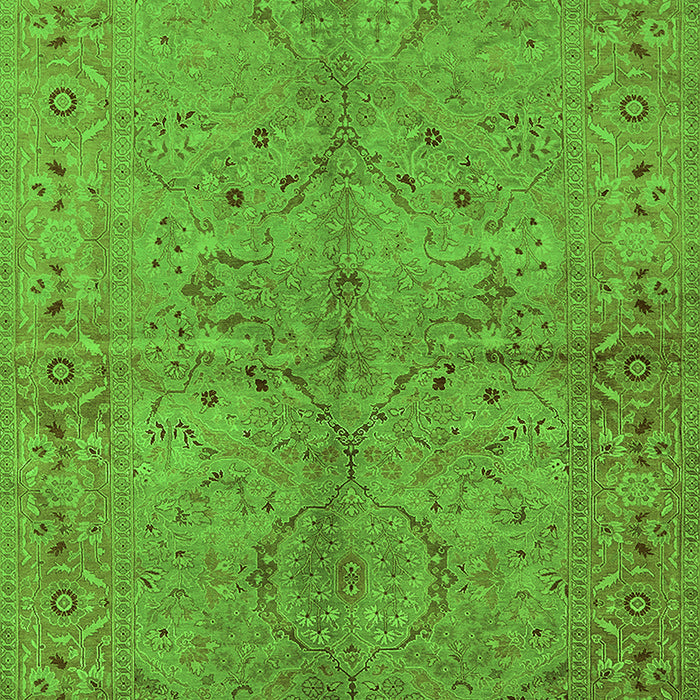Machine Washable Oriental Green Industrial Area Rugs, wshurb3137grn