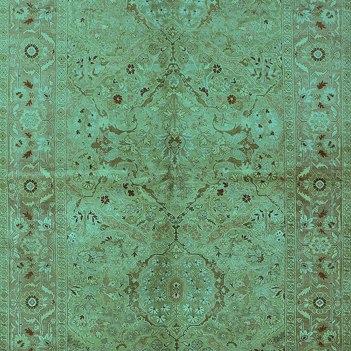 Machine Washable Oriental Turquoise Industrial Area Rugs, wshurb3137turq