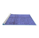 Sideview of Machine Washable Oriental Blue Industrial Rug, wshurb3137blu