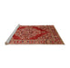 Sideview of Machine Washable Industrial Modern Red Rug, wshurb3138