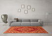 Machine Washable Oriental Orange Industrial Area Rugs in a Living Room, wshurb3138org