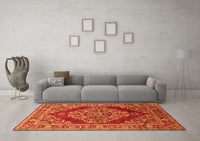 Machine Washable Oriental Orange Industrial Rug, wshurb3138org