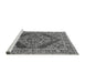 Sideview of Machine Washable Oriental Gray Industrial Rug, wshurb3138gry