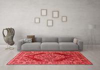 Machine Washable Oriental Red Industrial Rug, wshurb3138red