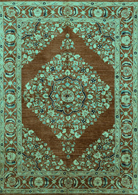 Oriental Turquoise Industrial Rug, urb3138turq