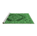 Sideview of Machine Washable Oriental Emerald Green Industrial Area Rugs, wshurb3138emgrn