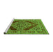 Sideview of Machine Washable Oriental Green Industrial Area Rugs, wshurb3138grn