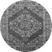 Round Oriental Gray Industrial Rug, urb3138gry