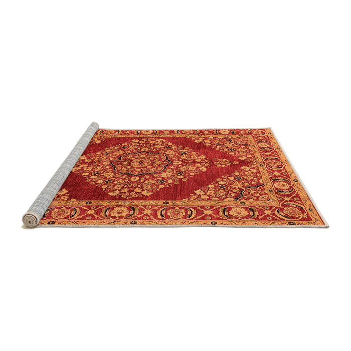Sideview of Machine Washable Oriental Orange Industrial Area Rugs, wshurb3138org