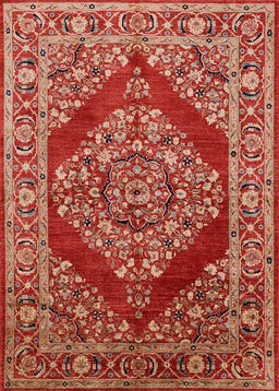 Mid-Century Modern Red Oriental Rug, urb3138