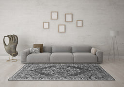 Machine Washable Oriental Gray Industrial Rug in a Living Room,, wshurb3138gry