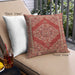 Front View of Mid-Century Modern Urban Square Red Throw Pillow, 18 inch by 18 inch, pwurb3138