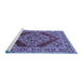 Sideview of Machine Washable Oriental Blue Industrial Rug, wshurb3138blu