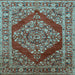 Square Oriental Light Blue Industrial Rug, urb3138lblu