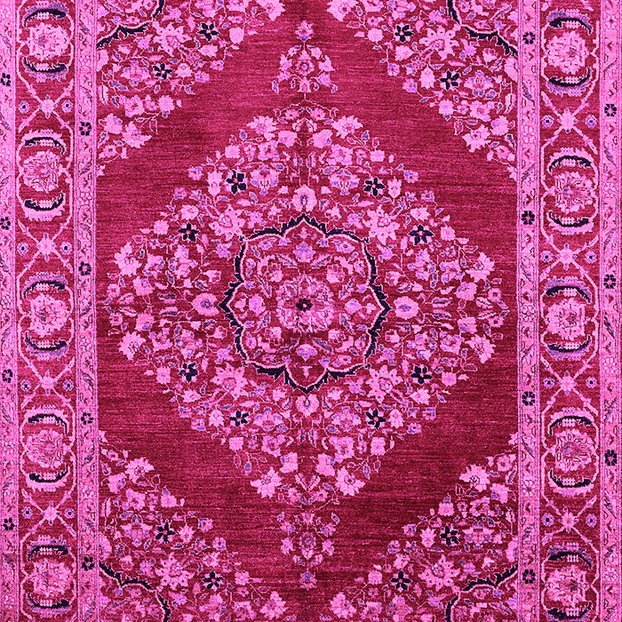 Machine Washable Oriental Pink Industrial Rug, wshurb3138pnk