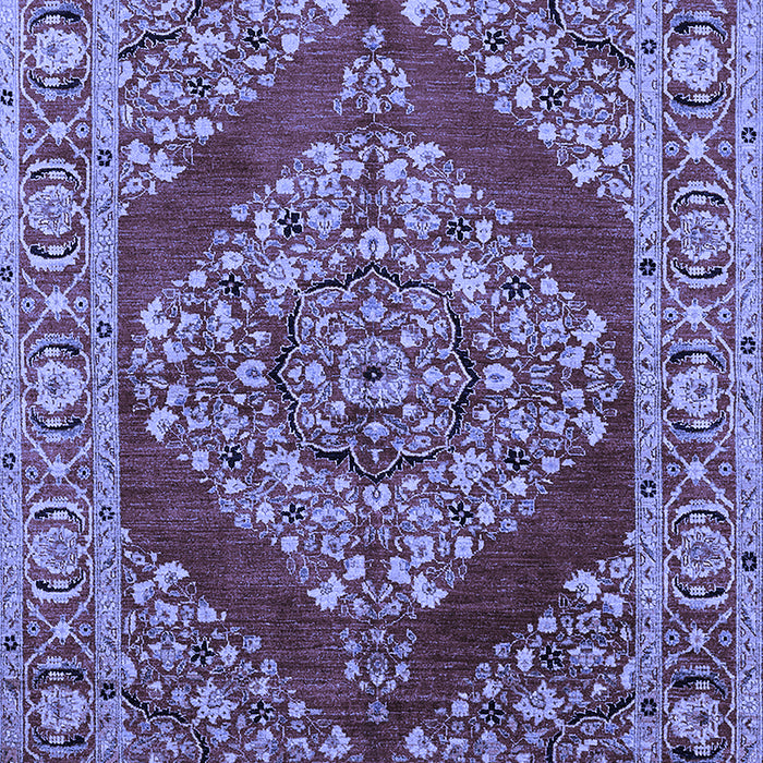 Machine Washable Oriental Blue Industrial Rug, wshurb3138blu