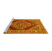 Sideview of Machine Washable Oriental Yellow Industrial Rug, wshurb3138yw