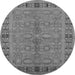 Round Oriental Gray Industrial Rug, urb3139gry