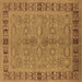 Square Oriental Brown Industrial Rug, urb3139brn