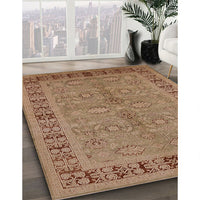 Mid-Century Modern Light Brown Oriental Rug, urb3139