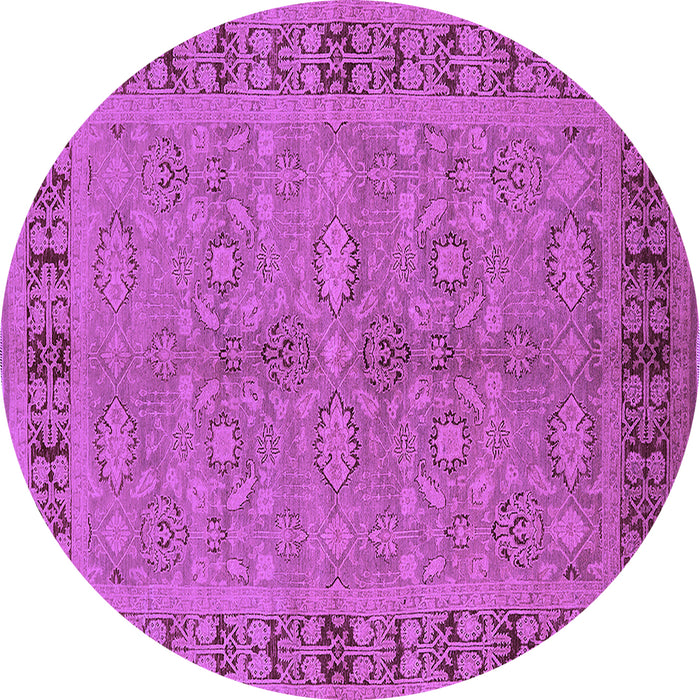 Round Machine Washable Oriental Purple Industrial Area Rugs, wshurb3139pur