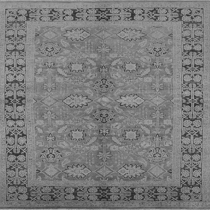 Square Machine Washable Oriental Gray Industrial Rug, wshurb3139gry
