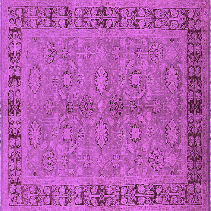 Square Machine Washable Oriental Purple Industrial Area Rugs, wshurb3139pur