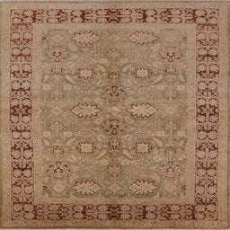 Square Machine Washable Industrial Modern Light Brown Rug, wshurb3139