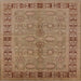 Square Machine Washable Industrial Modern Light Brown Rug, wshurb3139