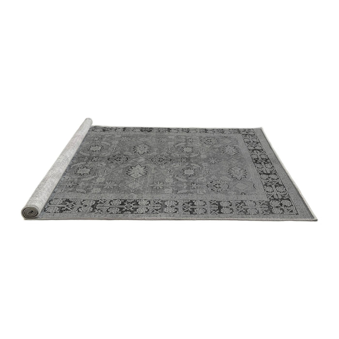 Sideview of Machine Washable Oriental Gray Industrial Rug, wshurb3139gry