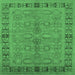 Square Oriental Emerald Green Industrial Rug, urb3139emgrn