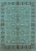 Machine Washable Oriental Light Blue Industrial Rug, wshurb3139lblu