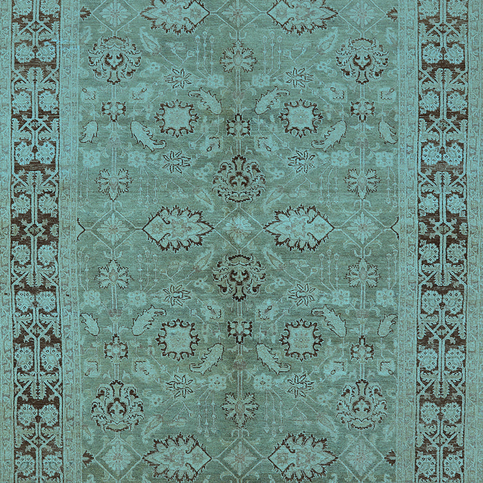 Machine Washable Oriental Light Blue Industrial Rug, wshurb3139lblu