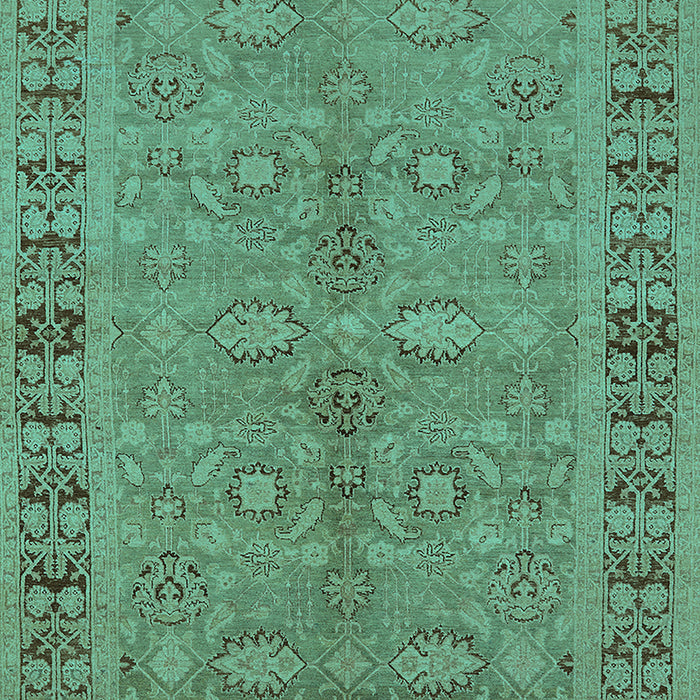 Machine Washable Oriental Turquoise Industrial Area Rugs, wshurb3139turq
