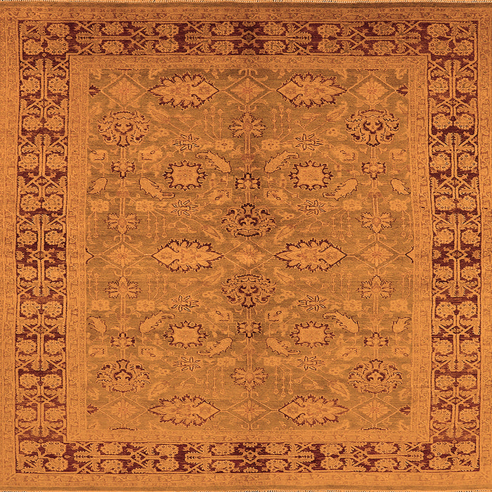Square Oriental Orange Industrial Rug, urb3139org