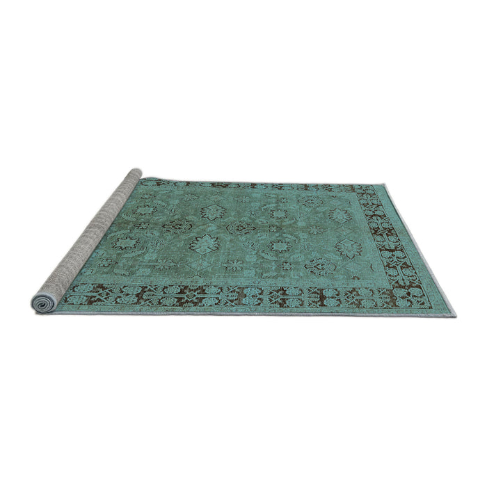 Sideview of Machine Washable Oriental Light Blue Industrial Rug, wshurb3139lblu