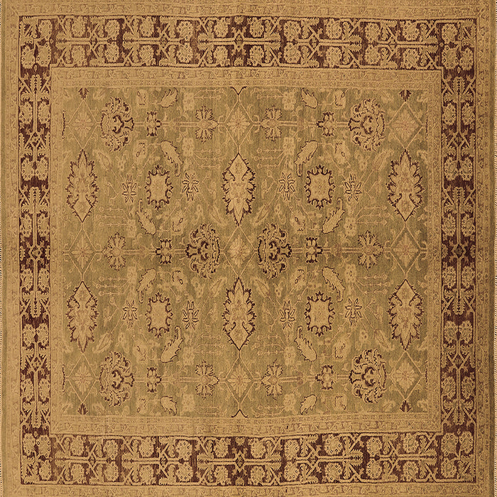 Square Machine Washable Oriental Brown Industrial Rug, wshurb3139brn