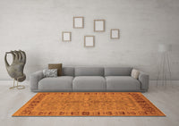 Machine Washable Oriental Orange Industrial Rug, wshurb3139org