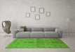 Machine Washable Oriental Green Industrial Area Rugs in a Living Room,, wshurb3140grn