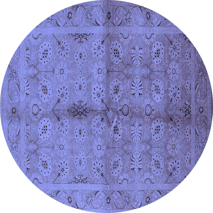 Round Oriental Blue Industrial Rug, urb3140blu