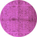 Round Oriental Purple Industrial Rug, urb3140pur