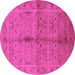 Round Oriental Pink Industrial Rug, urb3140pnk