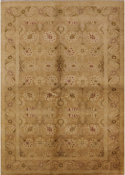 Mid-Century Modern Orange Gold Gold Oriental Rug, urb3140