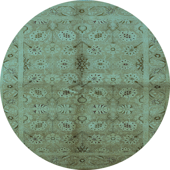 Round Oriental Light Blue Industrial Rug, urb3140lblu