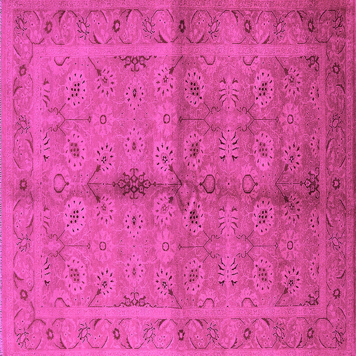 Square Machine Washable Oriental Pink Industrial Rug, wshurb3140pnk