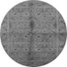 Round Oriental Gray Industrial Rug, urb3140gry