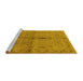 Sideview of Machine Washable Oriental Yellow Industrial Rug, wshurb3140yw