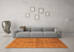 Machine Washable Oriental Orange Industrial Area Rugs in a Living Room, wshurb3140org
