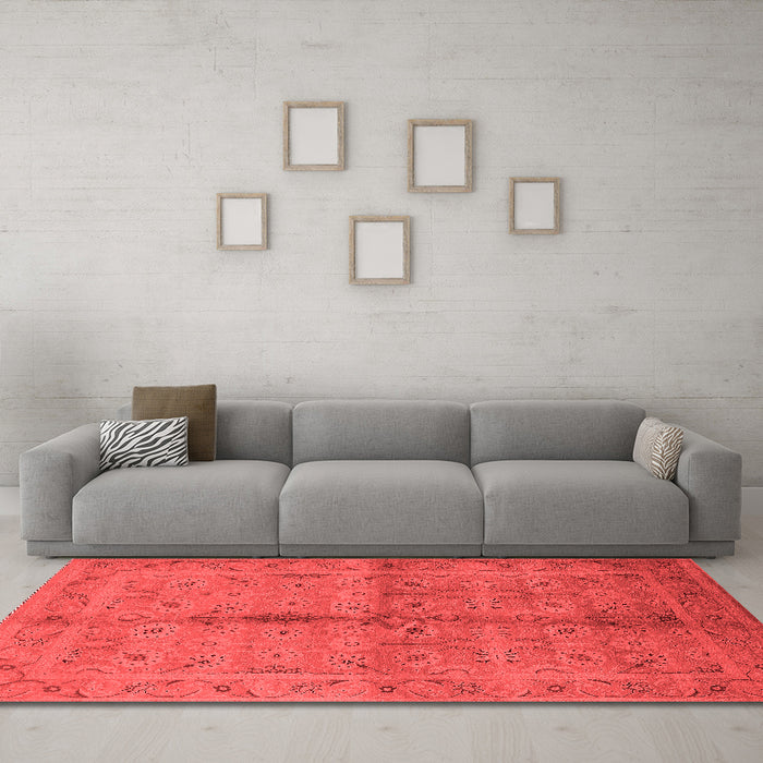 Industrial Red Washable Rugs