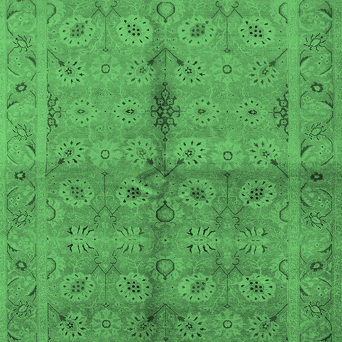 Machine Washable Oriental Emerald Green Industrial Area Rugs, wshurb3140emgrn